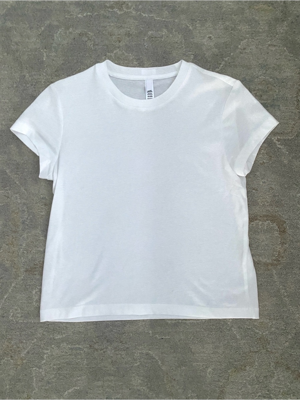 Skims Baby Tee Shirt Women's XS Extra Small White Crop Fitted Short Sleeve